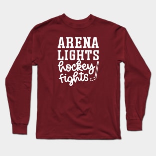 Arena Lights Hockey Fights Hockey Mom Cute Funny Long Sleeve T-Shirt